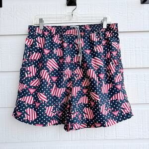 Columbia PFG Americana Flag Fish Shorts Medium Elastic Waist